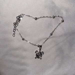 Silver Turtle Pendant Bracelet